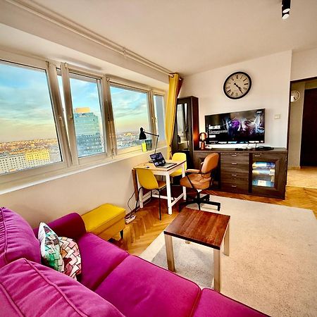 Super Apartment Yellow 2X Metro Fast Wifi 1 Gbs Netflix Panorama Miasta Warsaw Exterior photo